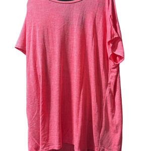 NWT First Love Bright Pink Knit Top with Button Detail